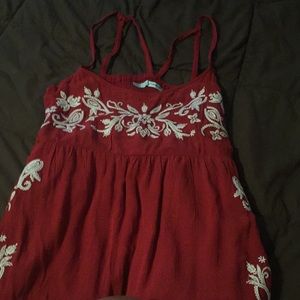 Burgandy strappy summer dress